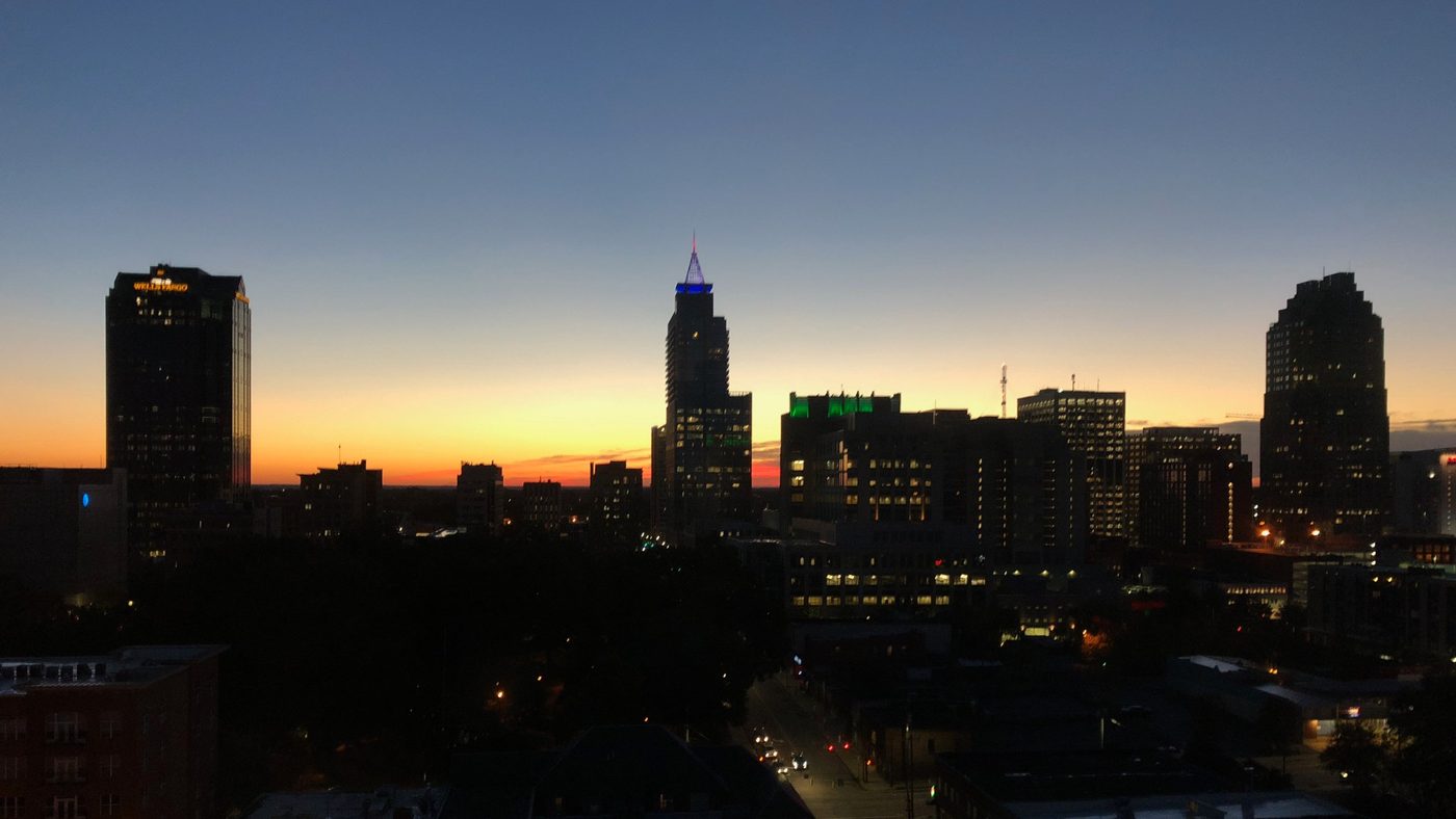 Downtown Raleigh at dusk